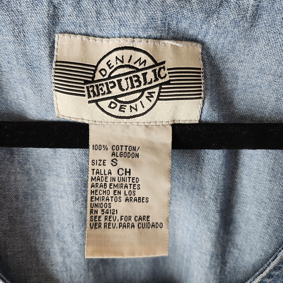 Vintage 90s Denim Button-Down Jumper Dress - Picture 6 of 6